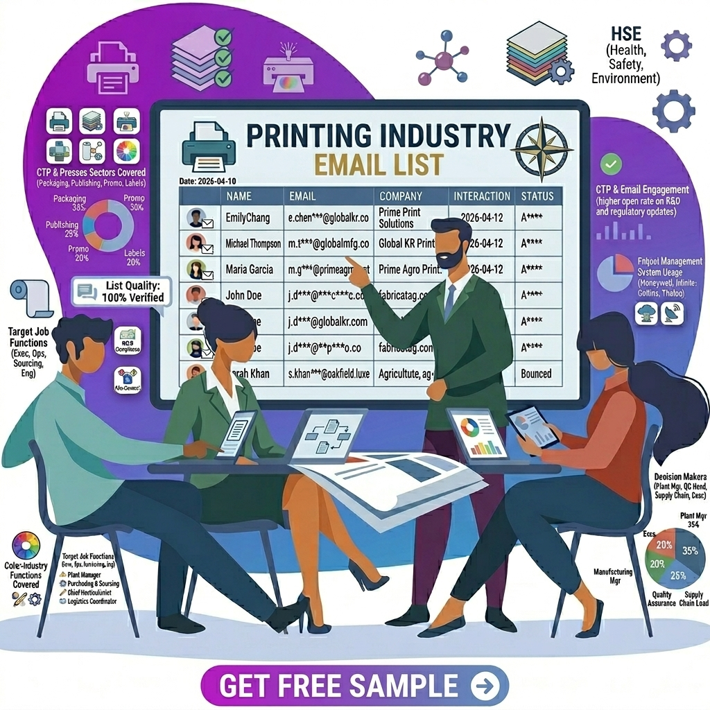 Printing Industry Email List