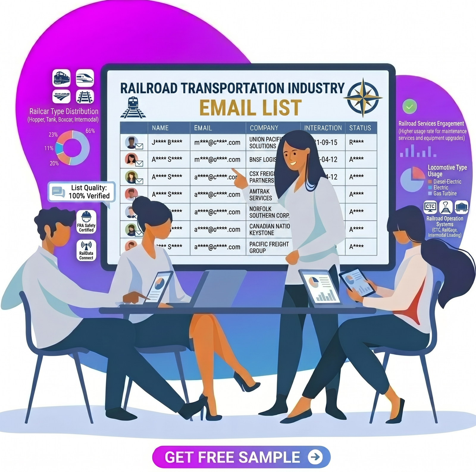 Railroad Transportation Industry Email List