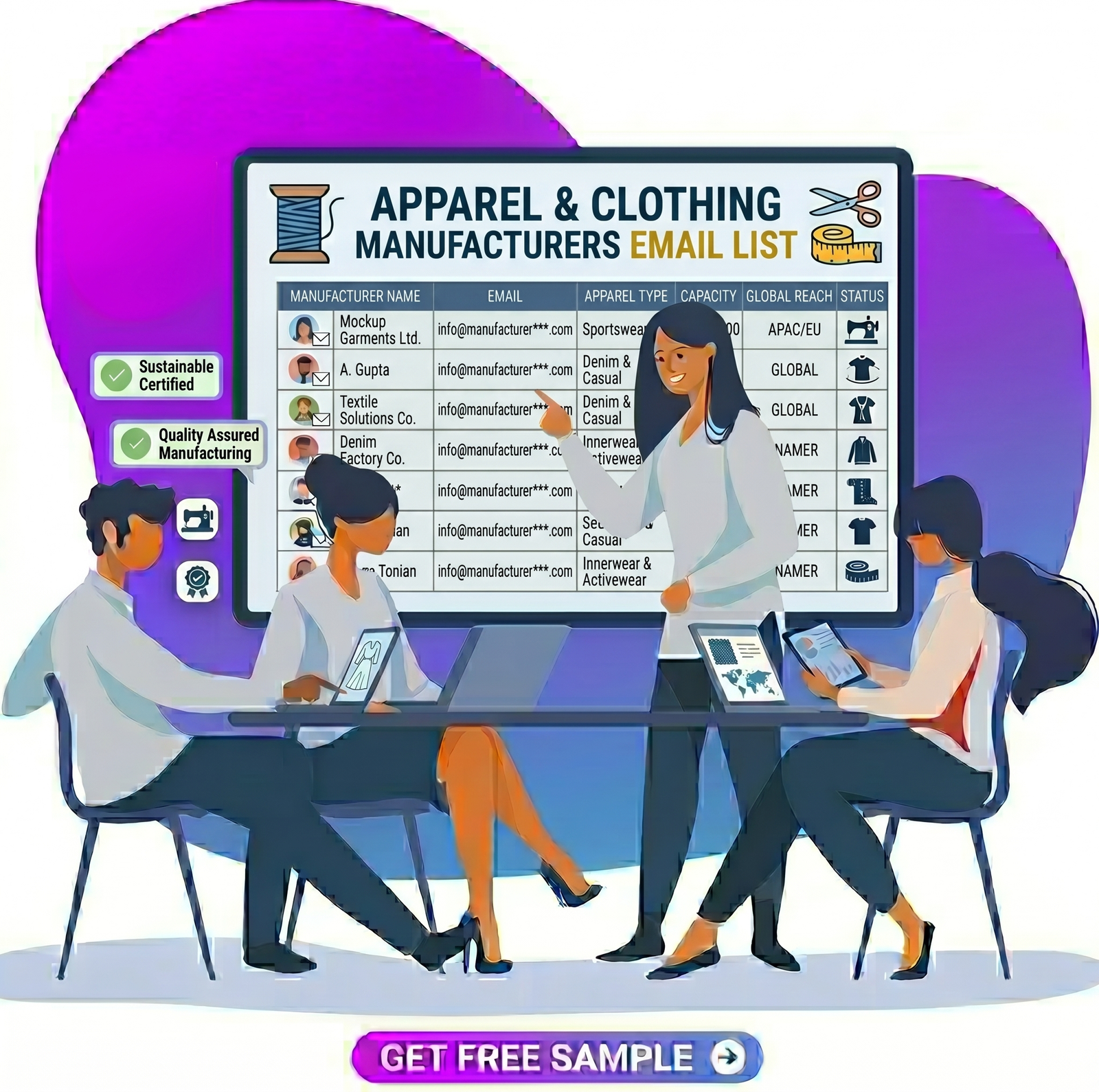 Apparel Clothing Manufacturers Email List