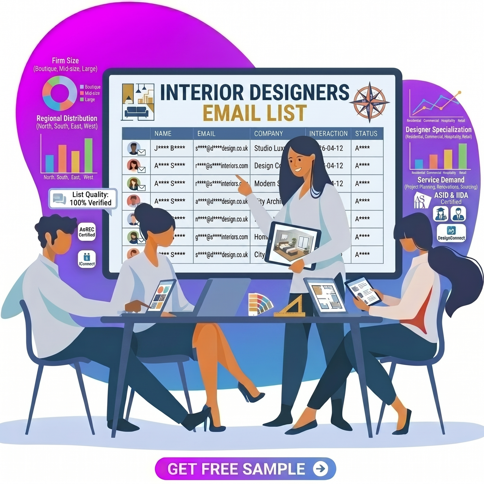 Interior Designers Email List