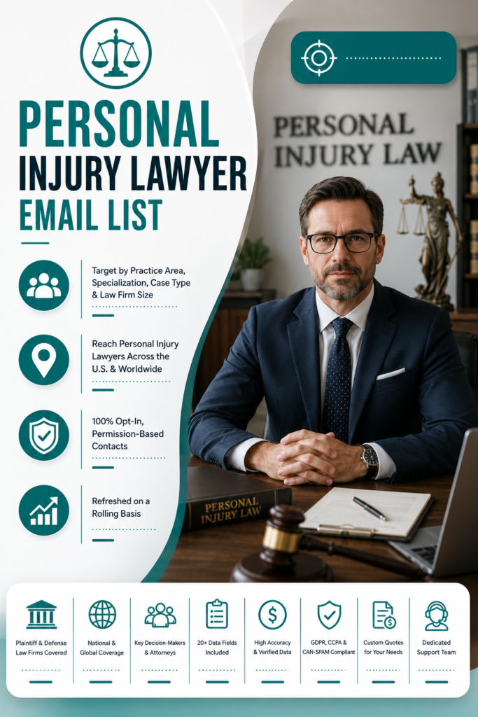 Personal Injury Lawyers Email List