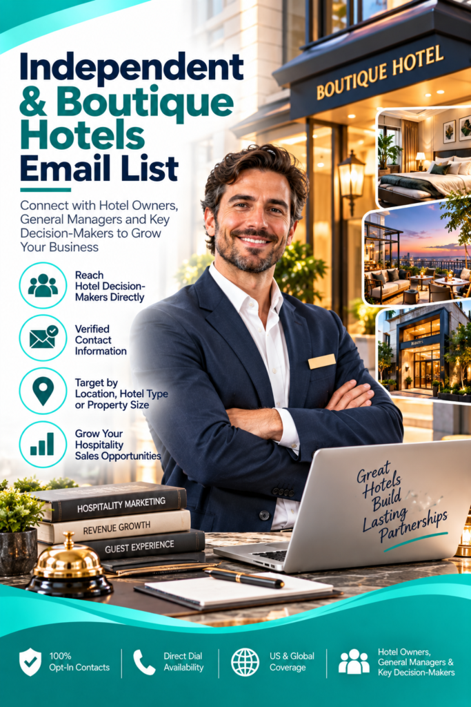 Independent & Boutique Hotels Email List
